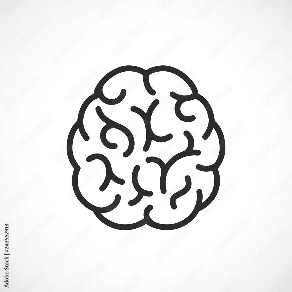 Brain line vector icon Brain line vector icon
