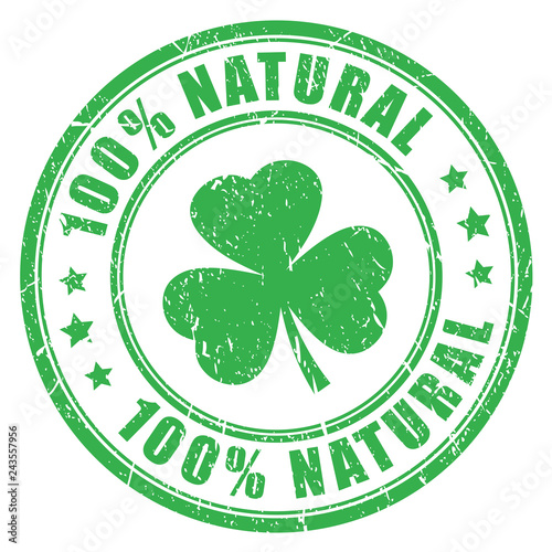 Natural product green vector stamp