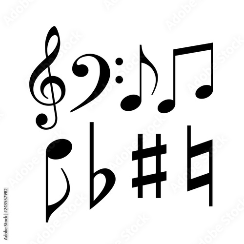 Musical notes and symbols