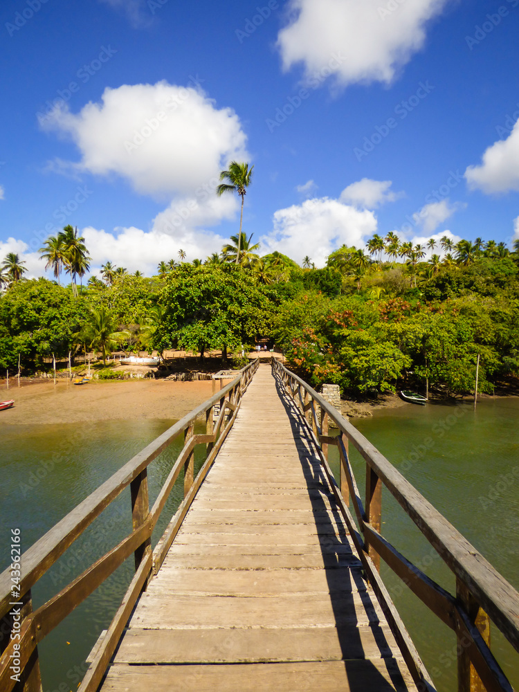 Bridge at trilha dos holandeses (Dutch trail), hiking path that goes from Fort Orange to Vila Velha - Ilha de Itamaraca, Brazil