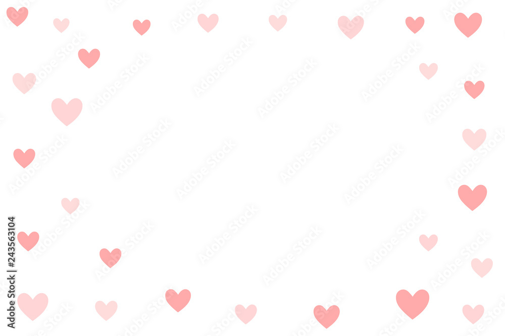 Valentine's day background. Holiday red and white style card design concept. Hand drawn hearts. Love concept. Template for business card, website, print etc. Vector illustration