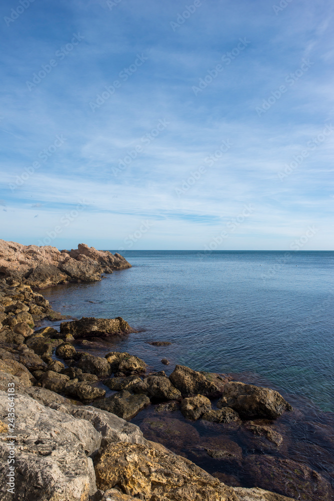 The mediterranean sea in Ametlla de mar, Costa daurada