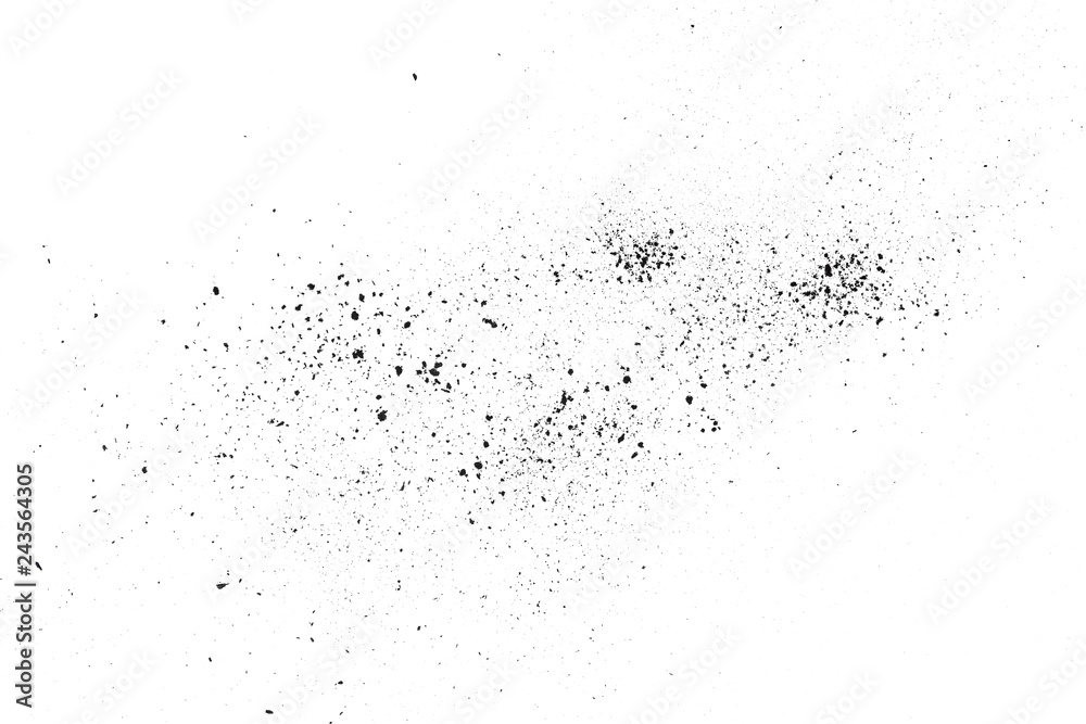 Gunpowder isolated on white background, top view. Black charcoal dust. Gunpowder isolated on white background, top view. Black charcoal dust.
