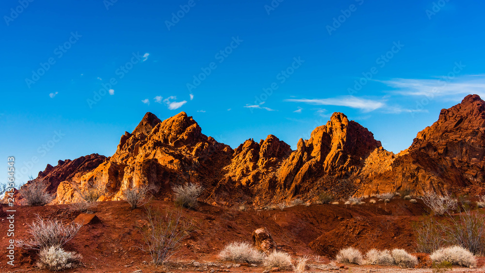 Sandstone fromation in the Nevada desert rocks.