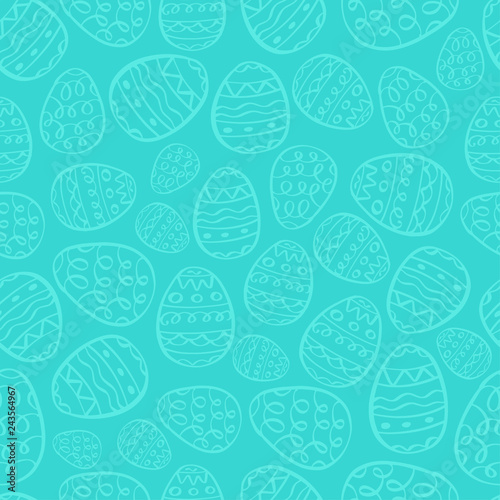 happy easter vector background eggs cartoon doodle seamless pattern
