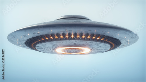 Unidentified Flying Object Clipping Path. Unidentified flying object. UFO with clipping path included.