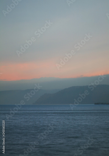 View of lake Baikal near Khuzhir village at Olkhon island. Olkhonsky district. Irkutsk oblast. Russia