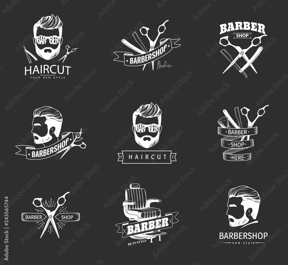 Barber shop labels Barber shop labels