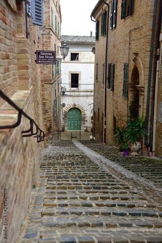 Street of Montecassiano in the Province of Macerata in the Italian region Marche. photo