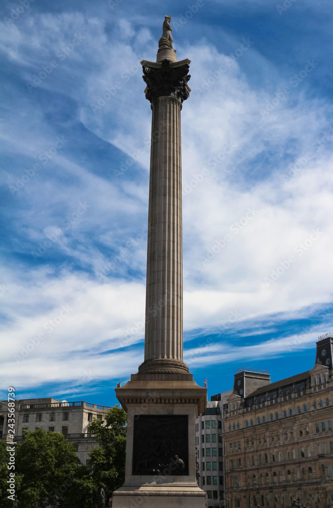 Nelson's Column at Trafalgar Square, London, UK.