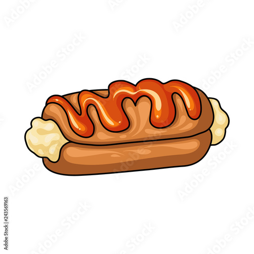 Isolated object of dessert and sweet sign. Collection of dessert and food stock symbol for web.