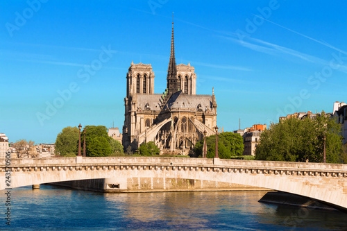 Notre-Dame Cathedral at sunny day, Paris , France