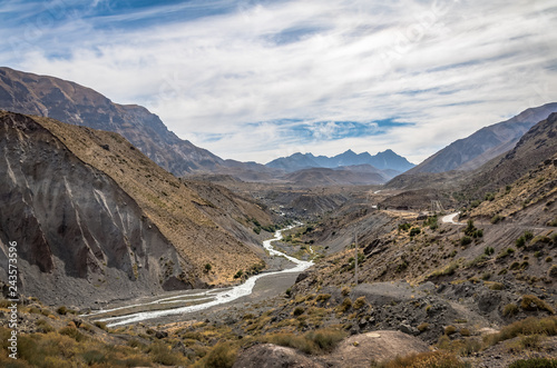 Cajon del Maipo Canyon landscape - Chile photo