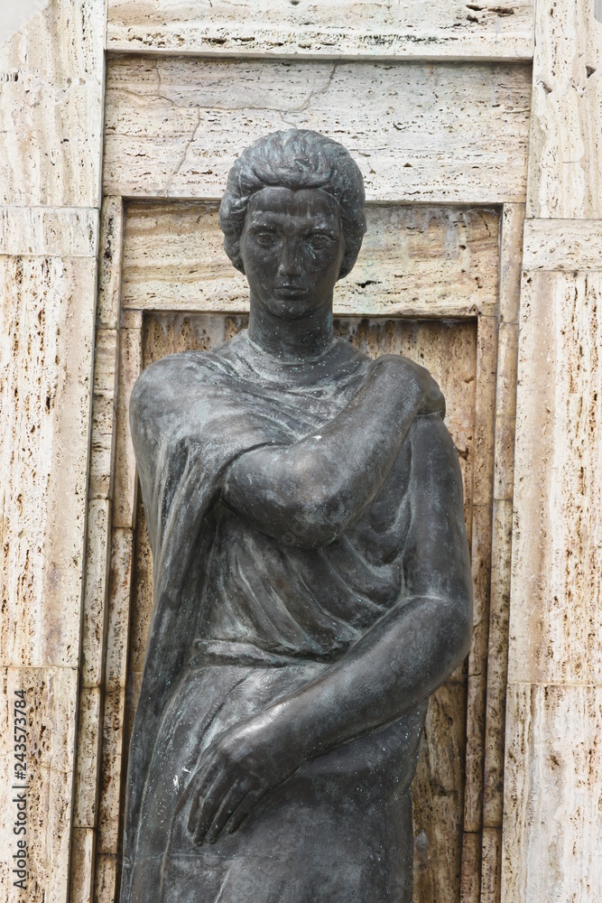 The statue of terpsihora,calliope, in Mamaia, Constanta, , Romania , 2017