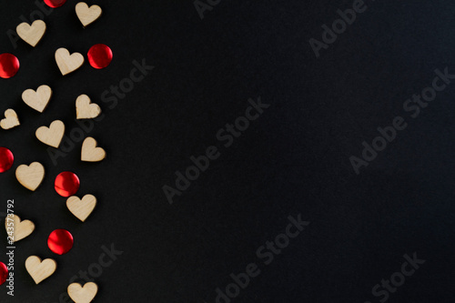 Valentines Day background with hearts. © Venera