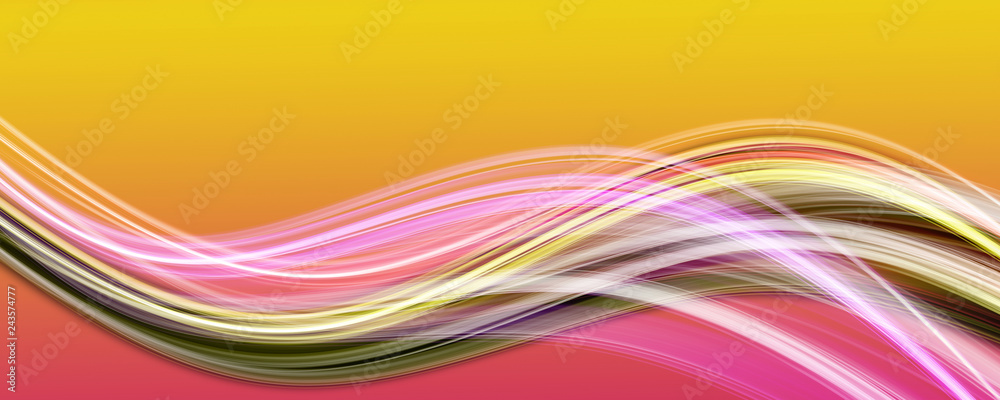 Abstract elegant wave panorama design with space for your text