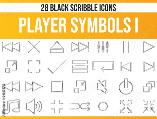 Scribble Black Icon Set Player Symbols I