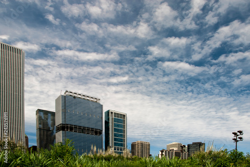 507-43 Clouds Hover Over the Lurie Garden and the Chicago Skyline photo