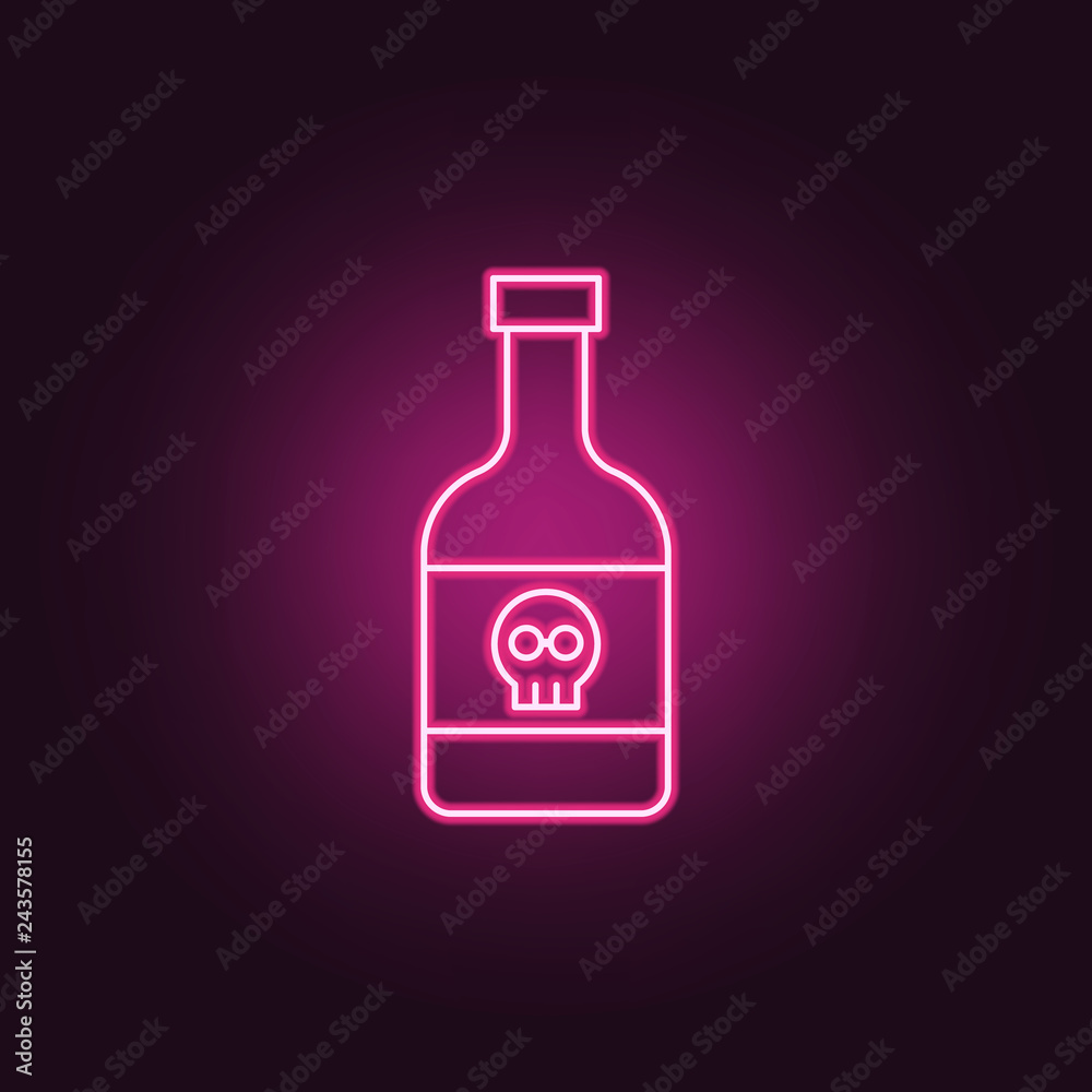 bottle of poison icon. Elements of Crime Investigation in neon style icons. Simple icon for websites, web design, mobile app, info graphics