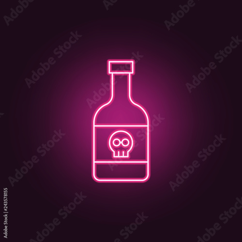 bottle of poison icon. Elements of Crime Investigation in neon style icons. Simple icon for websites, web design, mobile app, info graphics