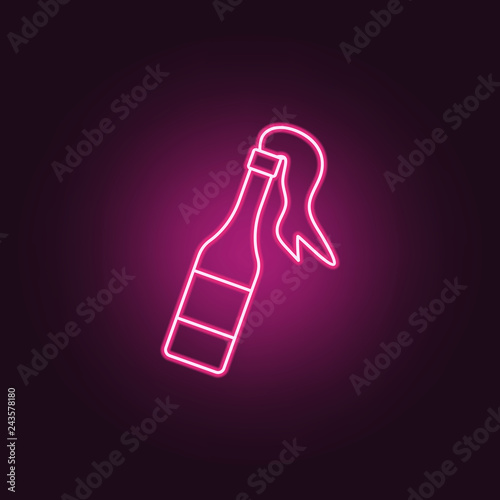 Molotov cocktail icon. Elements of Crime Investigation in neon style icons. Simple icon for websites, web design, mobile app, info graphics
