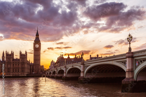 Big Ben Clock Tower and River Thames, London, United Kingdom
