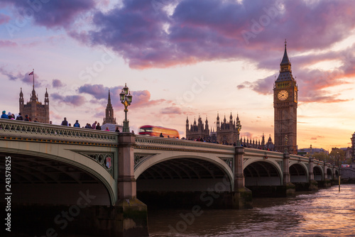 Big Ben Clock Tower and Westminster Bridge, London, United Kingdom