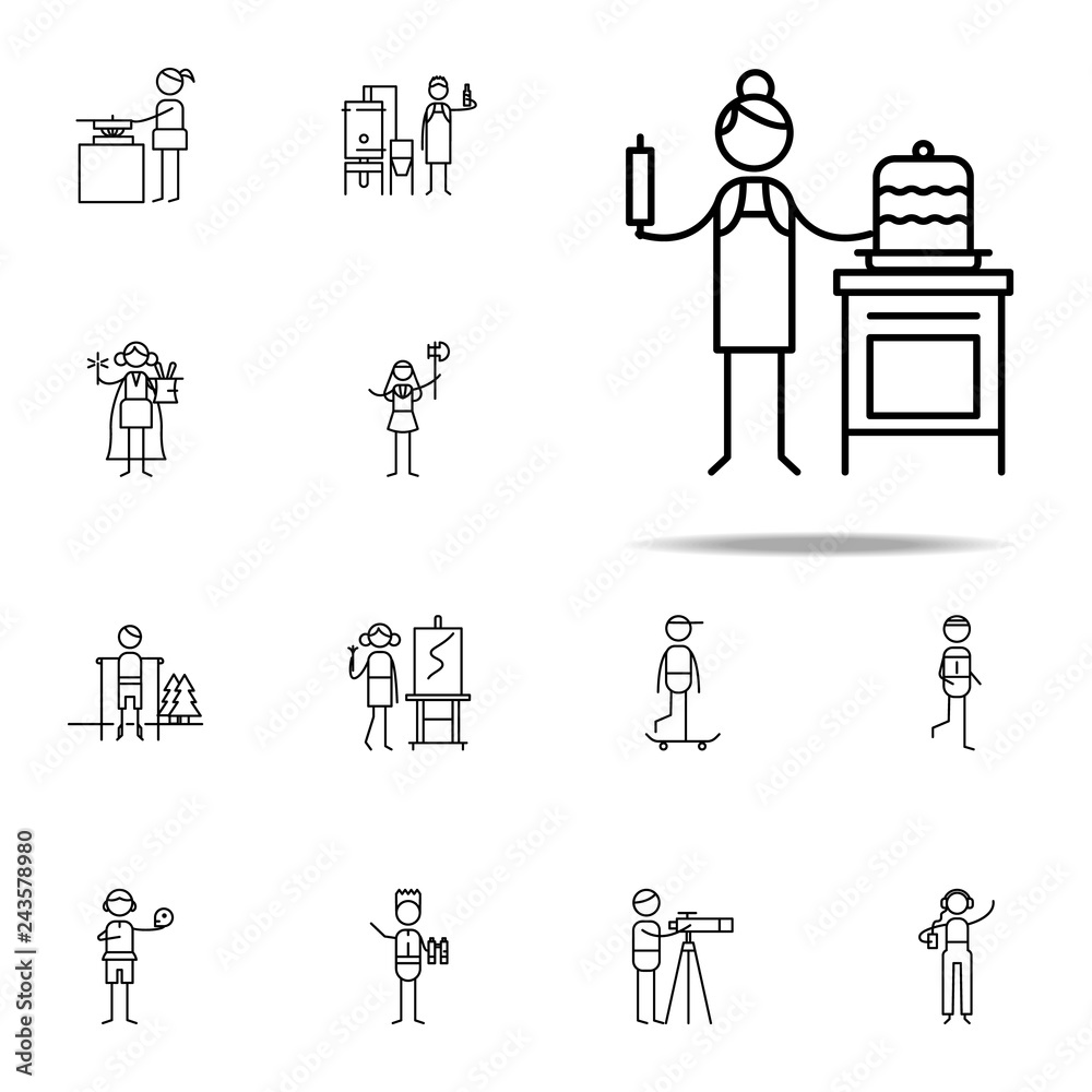 confectioner icon. hobbie icons universal set for web and mobile