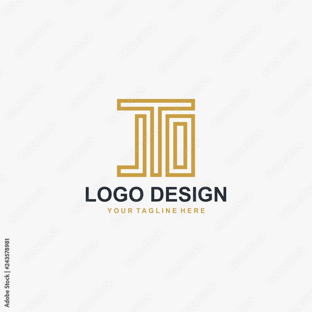 Letter J monogram logo design vector