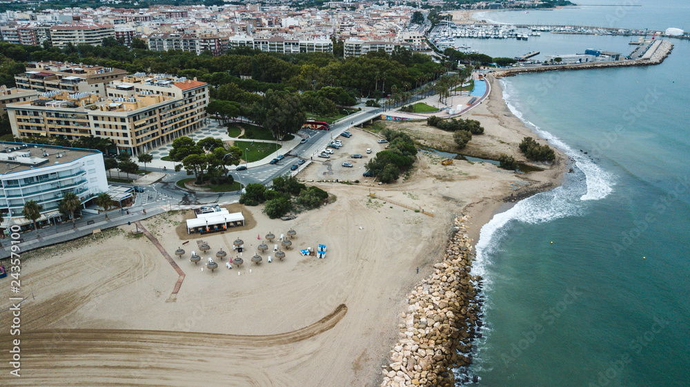 Aerial view of Cambrils, Costa Daurada (Costa Dorada) - Travel destination in Spain.