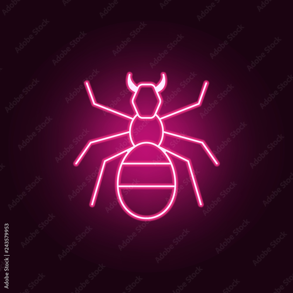 ant icon. Elements of pest control and insect in neon style icons. Simple icon for websites, web design, mobile app, info graphics ant icon. Elements of pest control and insect in neon style icons. Simple icon for websites, web design, mobile app, info graphics