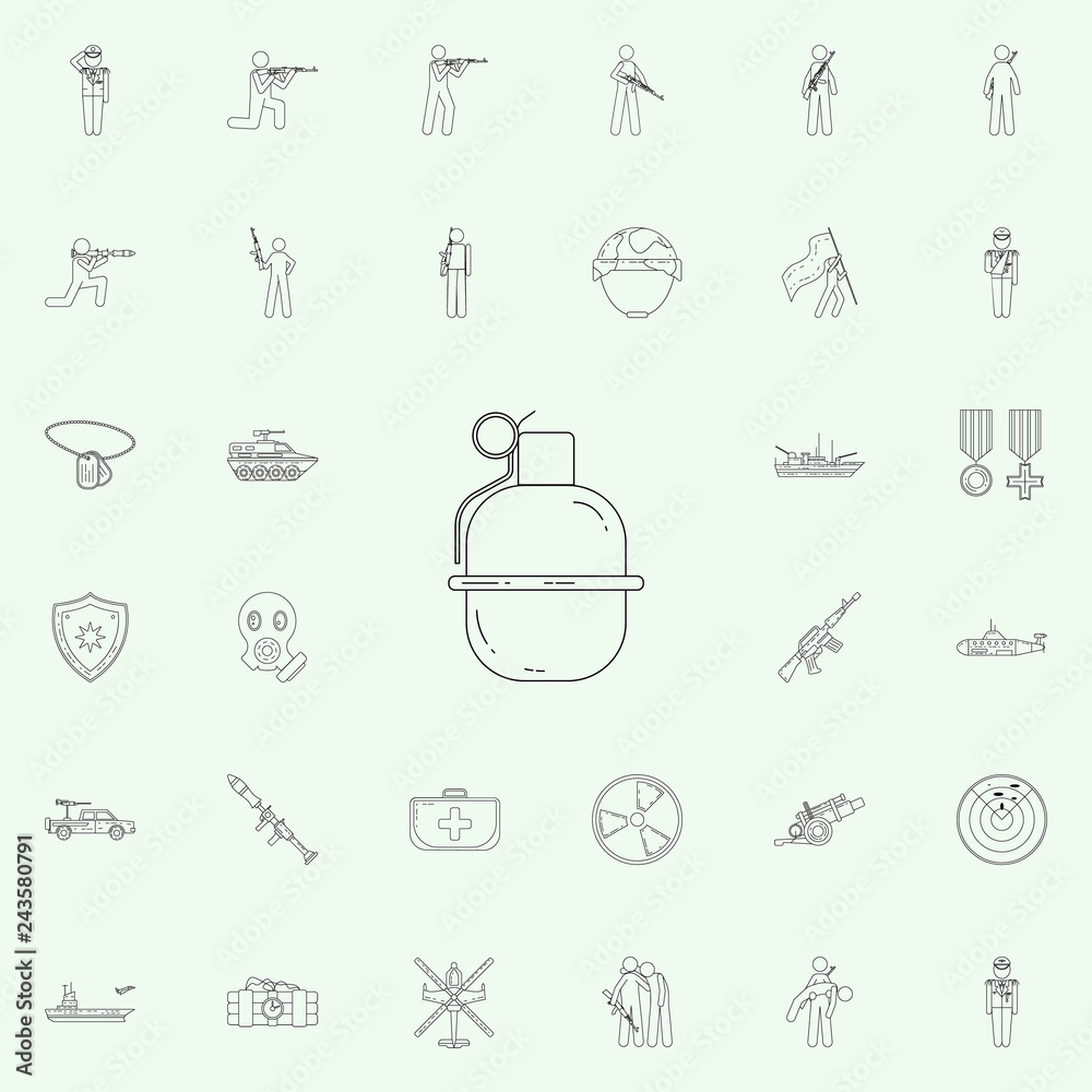 hand grenade icon. Army icons universal set for web and mobile
