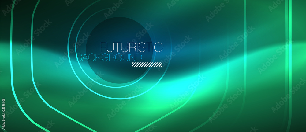 Neon glowing lines, magic energy space blue light concept, abstract background wallpaper design Neon glowing lines, magic energy space blue light concept, abstract background wallpaper design