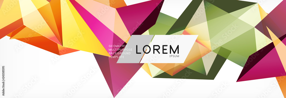 Triangle 3d polygonal art style. Future geometric design. Vector geometry futuristic illustration Triangle 3d polygonal art style. Future geometric design. Vector geometry futuristic illustration