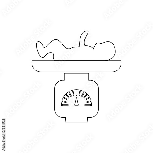weighing a child icon. Element of cyber security for mobile concept and web apps icon. Thin line icon for website design and development, app development