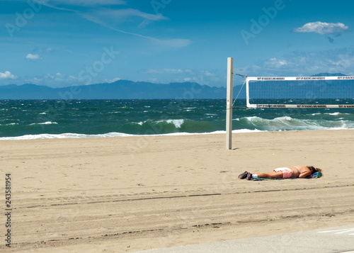 Sleeping on the beach photo