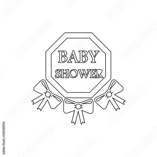 inscription baby shower icon. Element of cyber security for mobile concept and web apps icon. Thin line icon for website design and development, app development