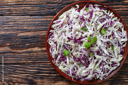 Malfouf Salad, Lebanese Cabbage Slaw, close-up photo