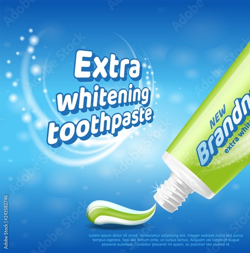 Extra Whitening Toothpaste Healthy Teeth Concept