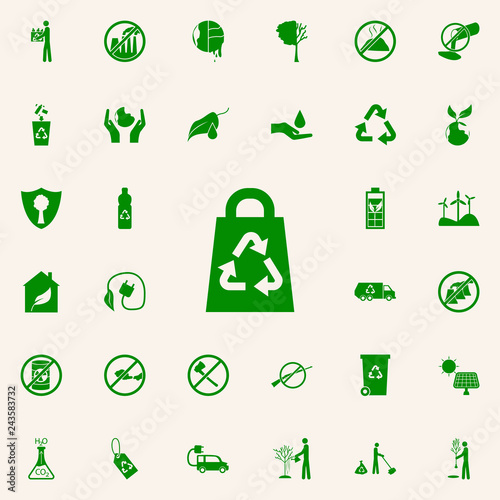 bag recycling green icon. greenpeace icons universal set for web and mobile