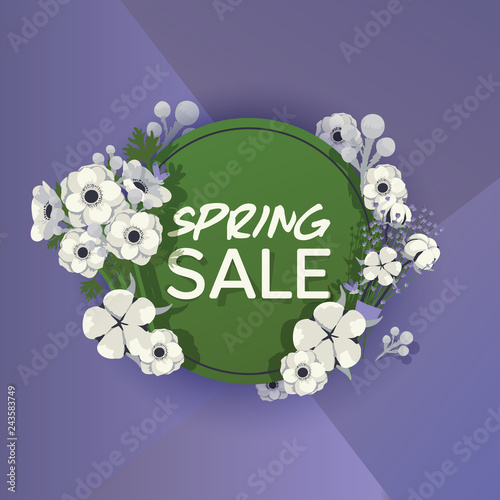 Bouquet vector beautiful floral backdrop with blossom spring flowers illustra...