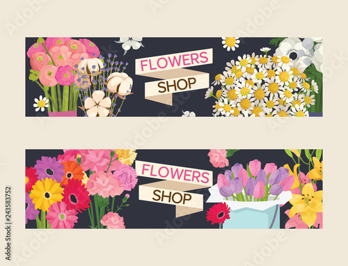 Bouquet vector beautiful floral backdrop with blossom flowers illustration fl...