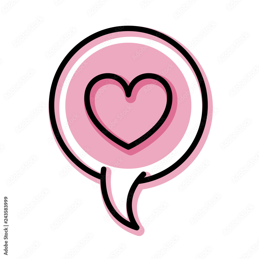 speech bubble with heart isolated icon