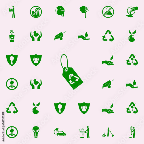 rework tag green icon. greenpeace icons universal set for web and mobile