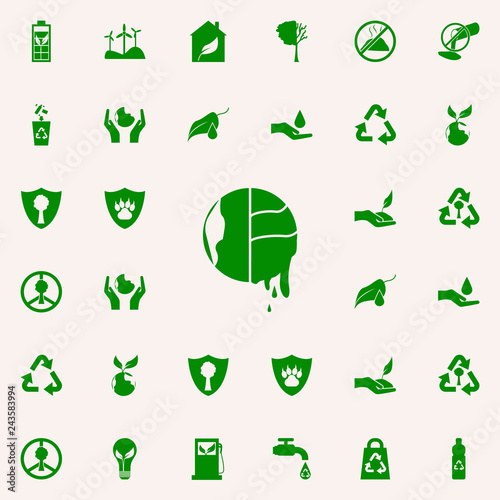 global warming green icon. greenpeace icons universal set for web and mobile