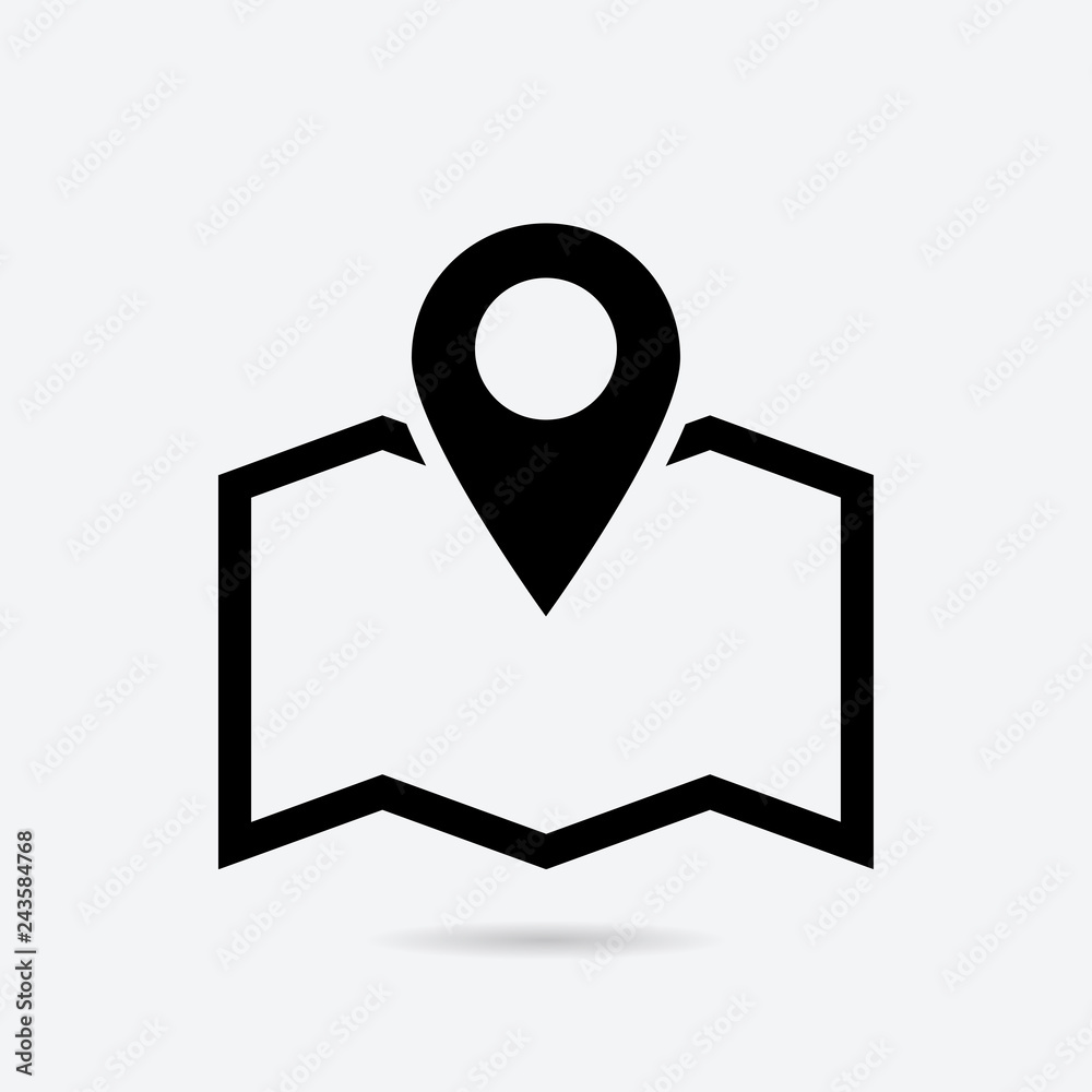 Map icon flat style isolated on background. Map sign symbol for web site and app design. Map icon flat style isolated on background. Map sign symbol for web site and app design.