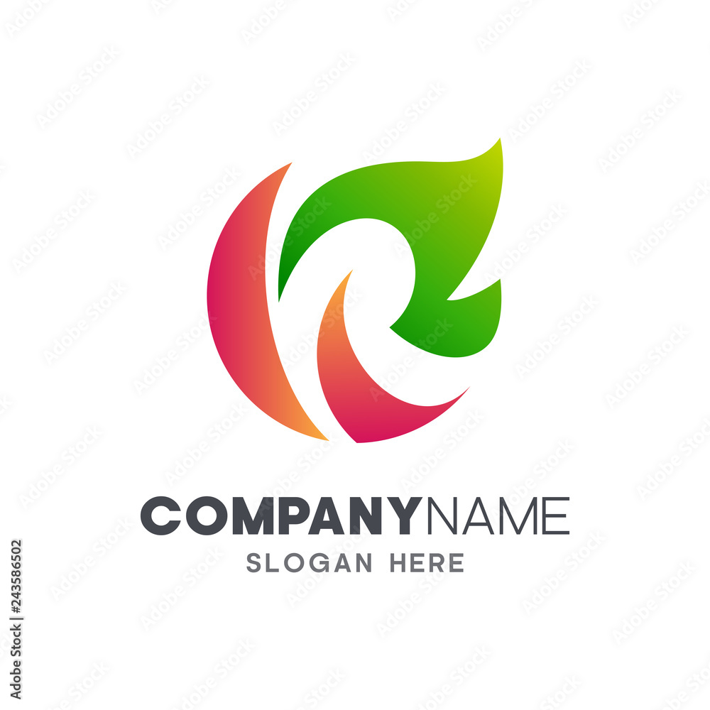 abstract letter r logo design