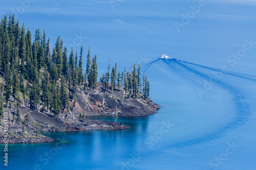 Touring Wizard Island - On the deepest (1943 ft.) lake in the U.S.A., Crater Lake National Park, Oregon, USA
