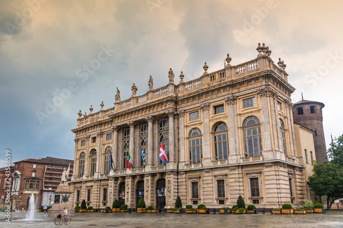 Royal Palace  Palazzo Madama e Casaforte degli Acaja  in Turin  Italy. Added to UNESCO World Heritage Sites list as a part of The Residences of the Royal House of Savoy