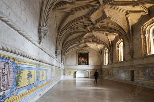 Lisbon/Portugal - May 22 2018 - Jerónimos Monastery is a former monastery of the Order of Saint Jerome near the Tagus river in the parish of Belém